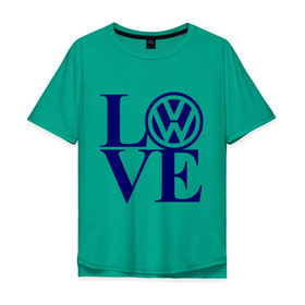 Мужская футболка хлопок Oversize с принтом Volkswagen love в Кировске, 100% хлопок | свободный крой, круглый ворот, “спинка” длиннее передней части | love | volkswagen | любовь | фольксваген