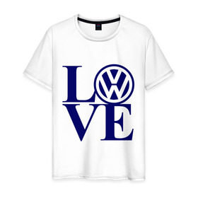 Мужская футболка хлопок с принтом Volkswagen love в Кировске, 100% хлопок | прямой крой, круглый вырез горловины, длина до линии бедер, слегка спущенное плечо. | Тематика изображения на принте: love | volkswagen | любовь | фольксваген