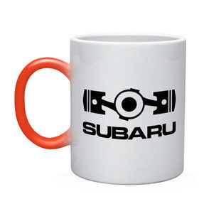 Кружка хамелеон с принтом Subaru в Кировске, керамика | меняет цвет при нагревании, емкость 330 мл | logo | sti | subaru | авто | лого | субарик | субару