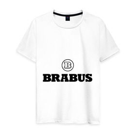 Мужская футболка хлопок с принтом Brabus в Кировске, 100% хлопок | прямой крой, круглый вырез горловины, длина до линии бедер, слегка спущенное плечо. | benz | brabus | logo | mercedes | авто | брабус | лого | мерс | мерседес бенс