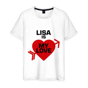 Мужская футболка хлопок с принтом Лиза - моя любовь в Кировске, 100% хлопок | прямой крой, круглый вырез горловины, длина до линии бедер, слегка спущенное плечо. | Тематика изображения на принте: 