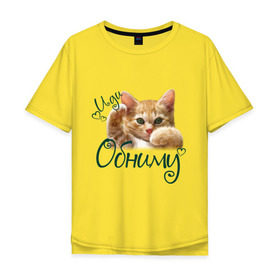 Мужская футболка хлопок Oversize с принтом Иди обниму в Кировске, 100% хлопок | свободный крой, круглый ворот, “спинка” длиннее передней части | cat | иди обниму | киса | котёнок | котик | кошка