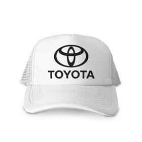 Кепка тракер с сеткой с принтом Toyota Logo в Кировске, трикотажное полотно; задняя часть — сетка | длинный козырек, универсальный размер, пластиковая застежка | logo | toyota | логотип | тойота