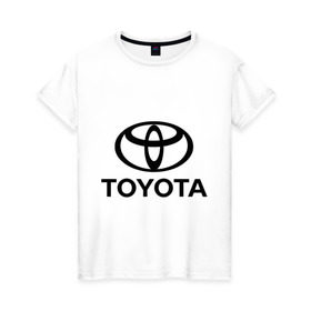 Женская футболка хлопок с принтом Toyota Logo в Кировске, 100% хлопок | прямой крой, круглый вырез горловины, длина до линии бедер, слегка спущенное плечо | logo | toyota | логотип | тойота