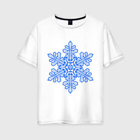 Женская футболка хлопок Oversize с принтом Снежинка в Кировске, 100% хлопок | свободный крой, круглый ворот, спущенный рукав, длина до линии бедер
 | 