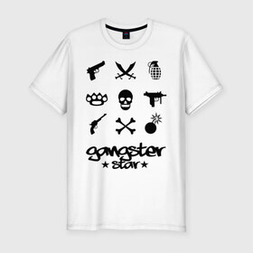 Мужская футболка премиум с принтом Gangster Star в Кировске, 92% хлопок, 8% лайкра | приталенный силуэт, круглый вырез ворота, длина до линии бедра, короткий рукав | Тематика изображения на принте: 