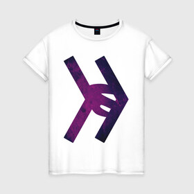 Женская футболка хлопок с принтом Smosh purple в Кировске, 100% хлопок | прямой крой, круглый вырез горловины, длина до линии бедер, слегка спущенное плечо | blogger | russmosh | smosh | youtube | блоггер | смош | шоу | ютубер