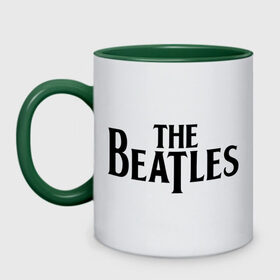 Кружка двухцветная с принтом The Beatles в Кировске, керамика | объем — 330 мл, диаметр — 80 мм. Цветная ручка и кайма сверху, в некоторых цветах — вся внутренняя часть | beatles | битлз