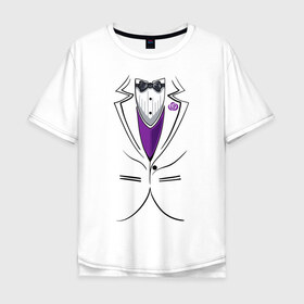 Мужская футболка хлопок Oversize с принтом Костюм жениха в Кировске, 100% хлопок | свободный крой, круглый ворот, “спинка” длиннее передней части | бабочка