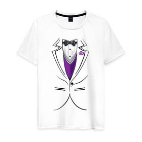 Мужская футболка хлопок с принтом Костюм жениха в Кировске, 100% хлопок | прямой крой, круглый вырез горловины, длина до линии бедер, слегка спущенное плечо. | бабочка