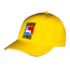 Бейсболка с принтом Born to be free в Кировске, 100% хлопок | классический козырек, металлическая застежка-регулятор размера | born | free | олень | рожден | свобода | свободный