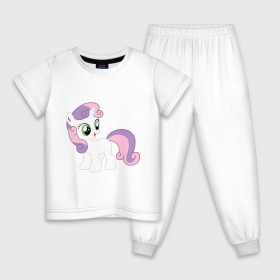 Детская пижама хлопок с принтом Пони Крошка Бель в Кировске, 100% хлопок |  брюки и футболка прямого кроя, без карманов, на брюках мягкая резинка на поясе и по низу штанин
 | Тематика изображения на принте: my little pony | бель | крошка | пони