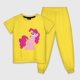 Детская пижама хлопок с принтом Пони Пинки Пай в Кировске, 100% хлопок |  брюки и футболка прямого кроя, без карманов, на брюках мягкая резинка на поясе и по низу штанин
 | my little pony | пинки пай | пони