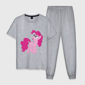 Мужская пижама хлопок с принтом Пони Пинки Пай в Кировске, 100% хлопок | брюки и футболка прямого кроя, без карманов, на брюках мягкая резинка на поясе и по низу штанин
 | my little pony | пинки пай | пони
