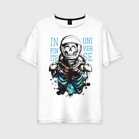 Женская футболка хлопок Oversize с принтом Бесконечный космос в Кировске, 100% хлопок | свободный крой, круглый ворот, спущенный рукав, длина до линии бедер
 | infinite | interstellar | space | univers | астронавт | бесконечный космос | вселенная | интерстеллар | космонавт