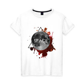 Женская футболка хлопок с принтом Планета в Кировске, 100% хлопок | прямой крой, круглый вырез горловины, длина до линии бедер, слегка спущенное плечо | infinite | interstellar | space | univers | астронавт | вселенная | интерстеллар | космонавт | луна | планета