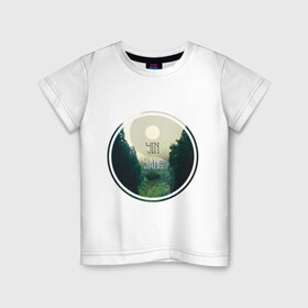 Детская футболка хлопок с принтом Инь Ян в Кировске, 100% хлопок | круглый вырез горловины, полуприлегающий силуэт, длина до линии бедер | forest | nature | гармония | деревья | инь ян | лес | пейзаж | природа