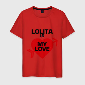 Мужская футболка хлопок с принтом Лолита - моя любовь в Кировске, 100% хлопок | прямой крой, круглый вырез горловины, длина до линии бедер, слегка спущенное плечо. | lola | my love | лола | лолита | моя любовь