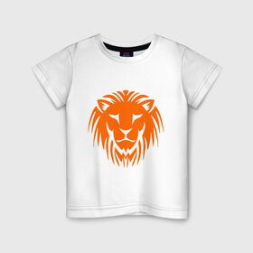 Детская футболка хлопок с принтом Лев - это сила и власть в Кировске, 100% хлопок | круглый вырез горловины, полуприлегающий силуэт, длина до линии бедер | власть | голова | лев | сила | царь зверей