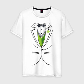 Мужская футболка хлопок с принтом Костюм жениха в Кировске, 100% хлопок | прямой крой, круглый вырез горловины, длина до линии бедер, слегка спущенное плечо. | 