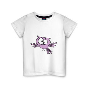 Детская футболка хлопок с принтом Сумасшедшая сова в Кировске, 100% хлопок | круглый вырез горловины, полуприлегающий силуэт, длина до линии бедер | 