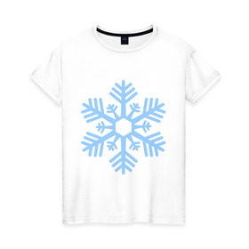 Женская футболка хлопок с принтом Новогодняя снежинка в Кировске, 100% хлопок | прямой крой, круглый вырез горловины, длина до линии бедер, слегка спущенное плечо | 2015 | new year | зима | новый год | снежинка
