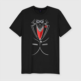 Мужская футболка премиум с принтом Костюм жениха в Кировске, 92% хлопок, 8% лайкра | приталенный силуэт, круглый вырез ворота, длина до линии бедра, короткий рукав | бабочка
