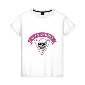 Женская футболка хлопок с принтом Asking Alexandria в Кировске, 100% хлопок | прямой крой, круглый вырез горловины, длина до линии бедер, слегка спущенное плечо | asking alexandria | гитара