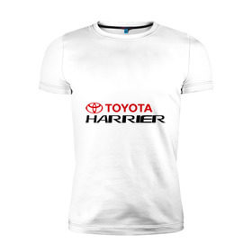 Мужская футболка премиум с принтом Toyota Harrier в Кировске, 92% хлопок, 8% лайкра | приталенный силуэт, круглый вырез ворота, длина до линии бедра, короткий рукав | harrier | toyota | тойота | харриер