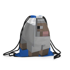 Рюкзак-мешок 3D с принтом Minecraft sheep в Кировске, 100% полиэстер | плотность ткани — 200 г/м2, размер — 35 х 45 см; лямки — толстые шнурки, застежка на шнуровке, без карманов и подкладки | майнкрафт | овечка