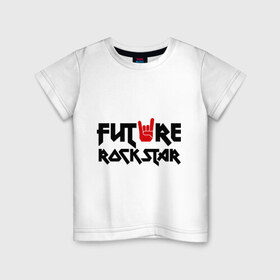 Детская футболка хлопок с принтом Будущая рок-звезда в Кировске, 100% хлопок | круглый вырез горловины, полуприлегающий силуэт, длина до линии бедер | rockstar