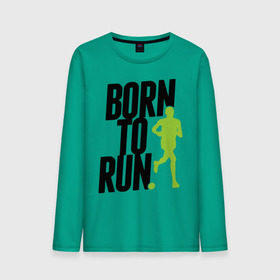 Мужской лонгслив хлопок с принтом Рожден для бега в Кировске, 100% хлопок |  | Тематика изображения на принте: born to run | run | бегать | рожден | рожден бежать