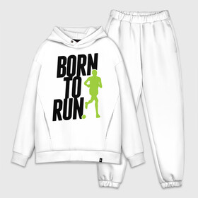 Мужской костюм хлопок OVERSIZE с принтом Рожден для бега в Кировске,  |  | Тематика изображения на принте: born to run | run | бегать | рожден | рожден бежать