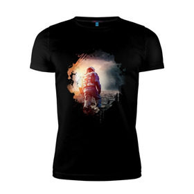 Мужская футболка премиум с принтом Interstellar в Кировске, 92% хлопок, 8% лайкра | приталенный силуэт, круглый вырез ворота, длина до линии бедра, короткий рукав | interstellar | интерстеллар | космонавт | космос