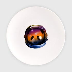 Тарелка с принтом Космический панда в Кировске, фарфор | диаметр - 210 мм
диаметр для нанесения принта - 120 мм | панда