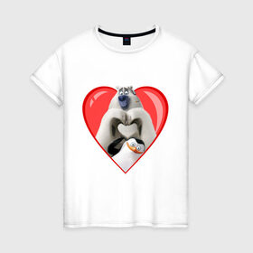 Женская футболка хлопок с принтом Пингвины Мадагаскара в Кировске, 100% хлопок | прямой крой, круглый вырез горловины, длина до линии бедер, слегка спущенное плечо | мадагаскар | медведь | мультик | пингвины