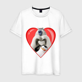 Мужская футболка хлопок с принтом Пингвины Мадагаскара в Кировске, 100% хлопок | прямой крой, круглый вырез горловины, длина до линии бедер, слегка спущенное плечо. | мадагаскар | медведь | мультик | пингвины