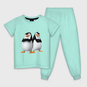 Детская пижама хлопок с принтом Пингвины Мадагаскара в Кировске, 100% хлопок |  брюки и футболка прямого кроя, без карманов, на брюках мягкая резинка на поясе и по низу штанин
 | Тематика изображения на принте: мадагаскар | мультик | пингвины