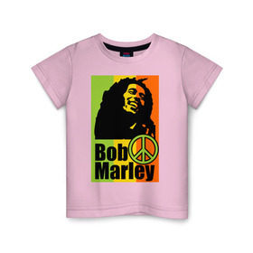 Детская футболка хлопок с принтом Bob Marley в Кировске, 100% хлопок | круглый вырез горловины, полуприлегающий силуэт, длина до линии бедер | Тематика изображения на принте: bob marley | боб марли