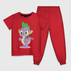 Детская пижама хлопок с принтом Дракон Спайк в Кировске, 100% хлопок |  брюки и футболка прямого кроя, без карманов, на брюках мягкая резинка на поясе и по низу штанин
 | my little pony | дракон | мой маленький пони | пони | спайк