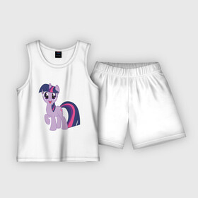 Детская пижама с шортами хлопок с принтом Пони Сумеречная Искорка в Кировске,  |  | my little pony | искорка | мой маленький пони | пони | сумеречная