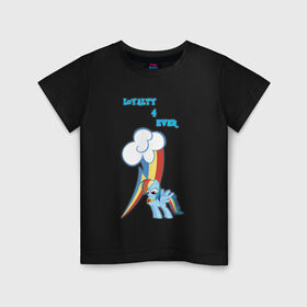 Детская футболка хлопок с принтом Rainbow Dash Loyalty в Кировске, 100% хлопок | круглый вырез горловины, полуприлегающий силуэт, длина до линии бедер | Тематика изображения на принте: 