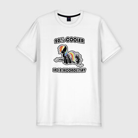 Мужская футболка премиум с принтом Rainbow Dash Black&Color в Кировске, 92% хлопок, 8% лайкра | приталенный силуэт, круглый вырез ворота, длина до линии бедра, короткий рукав | 