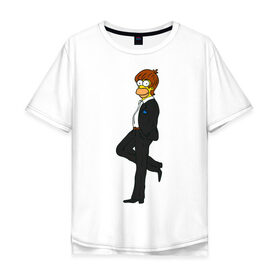 Мужская футболка хлопок Oversize с принтом Мистер Симпсон в Кировске, 100% хлопок | свободный крой, круглый ворот, “спинка” длиннее передней части | Тематика изображения на принте: гомер