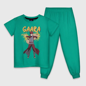 Детская пижама хлопок с принтом Гаара в Кировске, 100% хлопок |  брюки и футболка прямого кроя, без карманов, на брюках мягкая резинка на поясе и по низу штанин
 | Тематика изображения на принте: гаара | дзютсу | песок | чакра