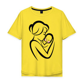 Мужская футболка хлопок Oversize с принтом Лучшая мама на свете в Кировске, 100% хлопок | свободный крой, круглый ворот, “спинка” длиннее передней части | лучшая мама | ребенок