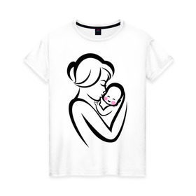 Женская футболка хлопок с принтом Лучшая мама на свете в Кировске, 100% хлопок | прямой крой, круглый вырез горловины, длина до линии бедер, слегка спущенное плечо | лучшая мама | ребенок