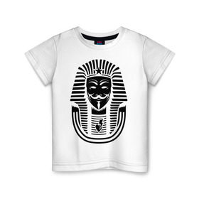 Детская футболка хлопок с принтом Swag anonymous of Egypt в Кировске, 100% хлопок | круглый вырез горловины, полуприлегающий силуэт, длина до линии бедер | swag | v | vendetta | анонимус | ви | сваг | свег | свэг | фараон