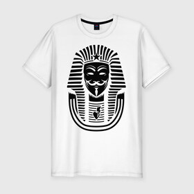 Мужская футболка премиум с принтом Swag anonymous of Egypt в Кировске, 92% хлопок, 8% лайкра | приталенный силуэт, круглый вырез ворота, длина до линии бедра, короткий рукав | swag | v | vendetta | анонимус | ви | сваг | свег | свэг | фараон