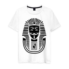 Мужская футболка хлопок с принтом Swag anonymous of Egypt в Кировске, 100% хлопок | прямой крой, круглый вырез горловины, длина до линии бедер, слегка спущенное плечо. | swag | v | vendetta | анонимус | ви | сваг | свег | свэг | фараон